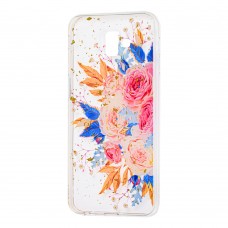Чехол для Samsung Galaxy J6+ 2018 (J610) Flowers Confetti "кустовая роза"