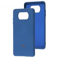 Чехол для Xiaomi Poco X3 Silicone Full синий / navy blue
