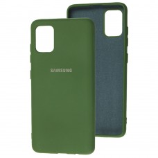 Чохол для Samsung Galaxy A51 (A515) Silicone Full зелений / dark green