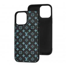 Чехол для iPhone 13 Pro Max ЛВ case (leather) blue 