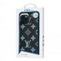 Чехол для iPhone 13 Pro Max ЛВ case (leather) blue / logo 