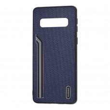 Чехол для Samsung Galaxy S10 (G973) Shengo Textile синий