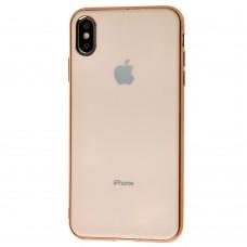 Чохол для iPhone Xs Max Silicone матовий рожево-золотистий