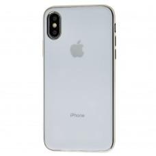 Чехол для iPhone X / Xs Silicone case матовый (TPU) белый