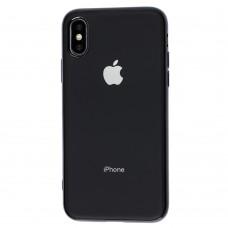 Чехол для iPhone X / Xs Silicone case матовый (TPU) черный