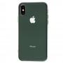 Чохол для iPhone X / Xs Silicone case матовий (TPU) темно-зелений