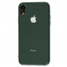 Чехол для iPhone Xr Silicone case матовый (TPU) темно-зеленый
