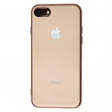Чехол для iPhone 7 / 8 Silicone case матовый (TPU) розово-золотистый