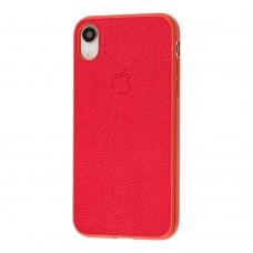 Чехол для iPhone Xr Leather cover красный