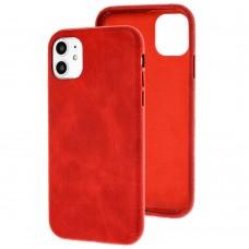 Чохол для iPhone 11 Leather croco full червоний