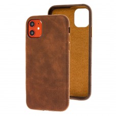 Чехол для iPhone 11 Leather croco full brown