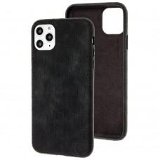 Чехол для iPhone 11 Pro Max Leather croco full black