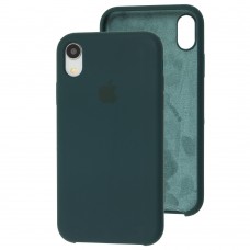 Чехол silicone case для iPhone Xr black green