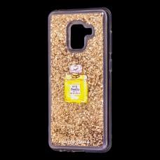 Чехол для Samsung Galaxy A8 2018 (A530) вода золотистый "духи"