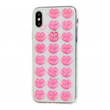 Чохол Confetti для iPhone X / Xs рожевий поцілунок
