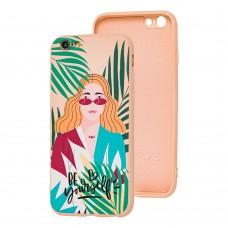 Чехол для iPhone 6 / 6s Wave Fancy girl go wild / pink sand