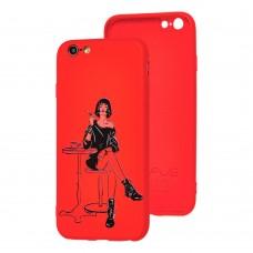 Чехол для iPhone 6 / 6s Wave Fancy girl in red room / red
