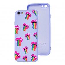 Чехол для iPhone 6 / 6s Wave Fancy rainbow smile / lavender