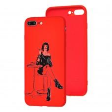 Чехол для iPhone 7 Plus / 8 Plus Wave Fancy girl in red room / red