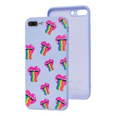 Чехол для iPhone 7 Plus / 8 Plus Wave Fancy rainbow smile / lavender