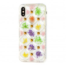 Чехол Flowers 3D для iPhon X / Xs укроп цветной