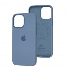 Чехол для iPhone 13 Pro Max MagSafe Silicone Full Size blue fog