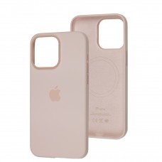 Чехол для iPhone 15 Pro Max MagSafe Silicone Full Size light pink