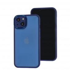 Чехол для iPhone 13 Luxury Metal Lens синий