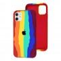 Чехол для iPhone 11 Silicone Full rainbow pride