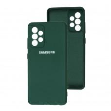 Чехол для Samsung Galaxy A52 (A525) Lime silicon с микрофиброй темно зеленый 