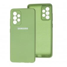 Чехол для Samsung Galaxy A52 (A525) Lime silicon с микрофиброй зеленый 