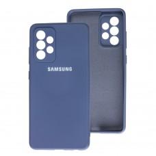 Чохол для Samsung Galaxy A52 (A525) Lime silicon з мікрофіброю сірий (grey)