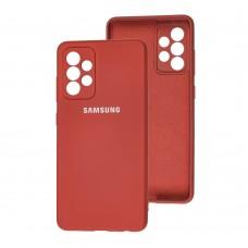Чехол для Samsung Galaxy A52 (A525) Lime silicon с микрофиброй hawthorn red