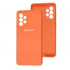 Чехол для Samsung Galaxy A52 (A525) Lime silicon с микрофиброй оранжевый (orange)