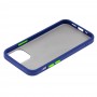 Чехол для iPhone 12 mini LikGus Maxshield синий / салатовй