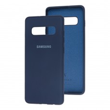 Чехол для Samsung Galaxy S10+ (G975) Silicone Full темно-синий
