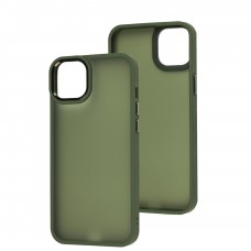 Чехол для iPhone 14 Plus Metal Bezel темно-зеленый