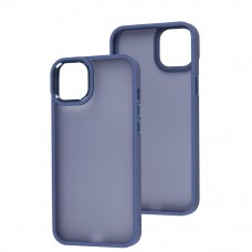Чехол для iPhone 14 Plus Metal Bezel синий