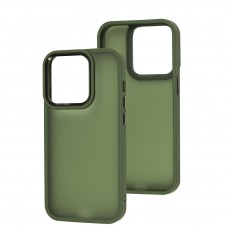 Чехол для iPhone 14 Pro Metal Bezel темно-зеленый