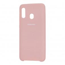 Чехол для Samsung Galaxy A20 / A30 Silky Soft Touch бледно-розовый