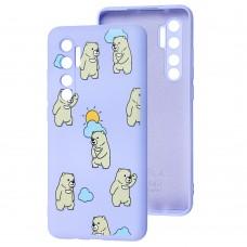 Чехол для Xiaomi Mi Note 10 Lite Wave Fancy cute bears / light purple