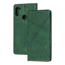 Чехол книжка Business Leather для Samsung Galaxy A11 / M11 зеленый