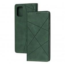 Чехол книжка Business Leather для Samsung Galaxy A71 (A715) зеленый