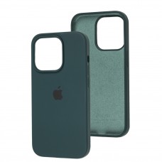 Чехол для iPhone 14 Pro Silicone Full зеленый / forest green