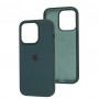 Чохол для iPhone 14 Pro Square Full silicone forest green