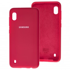 Чохол для Samsung Galaxy A10 (A105) Silicone Full рожево-червоний