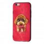 Чохол Embroider Animals для iPhone 6 Jeans червоний "собака"