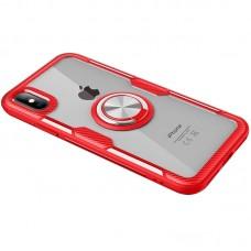 Чохол для iPhone X / Xs Deen CrystalRing із кільцем червоний