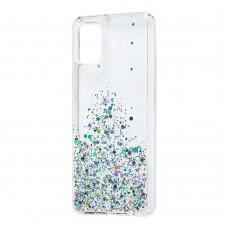 Чехол для Samsung Galaxy A51 (A515) Wave confetti прозрачно-серебристый