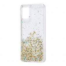 Чехол для Samsung Galaxy A51 (A515) Wave confetti прозрачно-золотистый